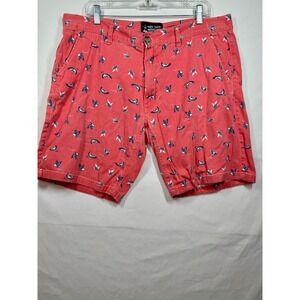 Raw Yarn Industries Bird Print Shorts Stretch‎ Twill Casual Mens Size 38